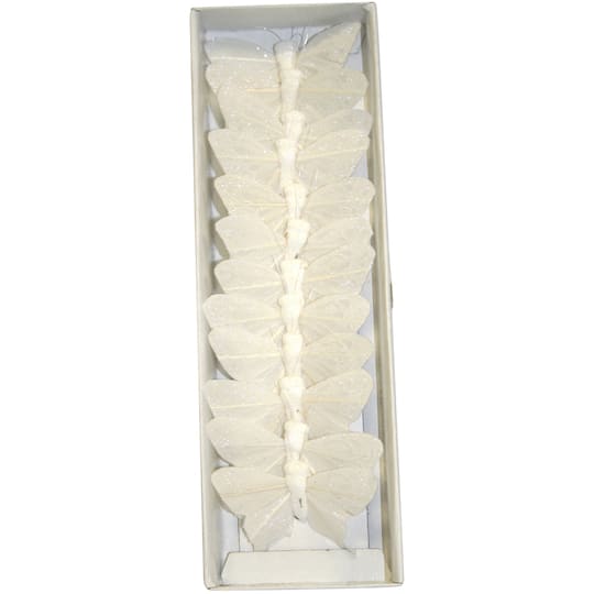 Reliant 2" White Butterflies, 12ct.